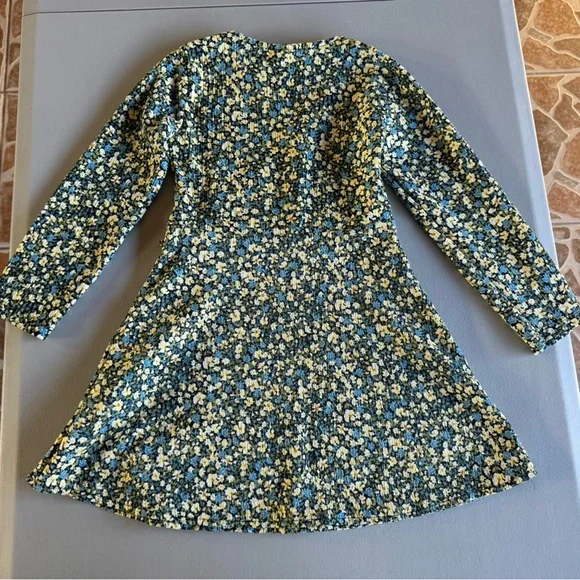 Zara Kids Floral Dress - Blue and Yellow - Picture 2 of 3